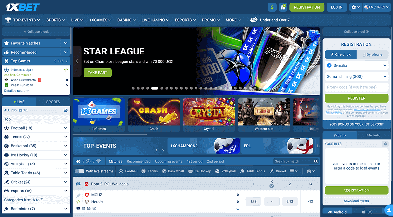 1xBet official website